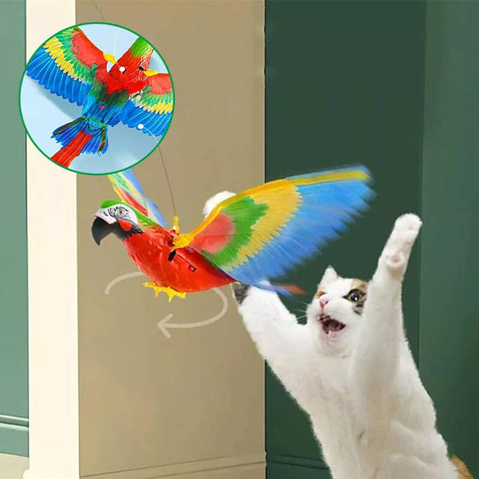 Juguete colgante simulado de pájaros para mascotas
