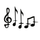 Candelabro con notas musicales